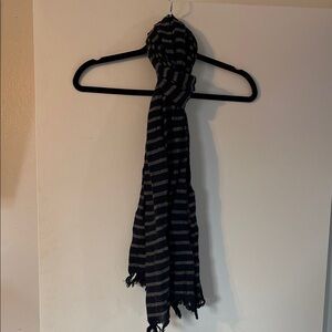J. Crew Blue and Gray Striped Scarf